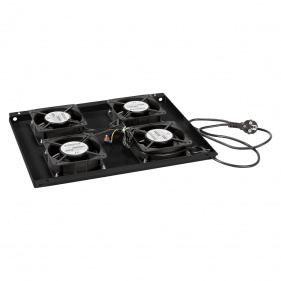 Cabeus TRAY-60-BK Модуль вентиляторный с 4-я вентиляторами для установки в напольные шкафы серии SH-05C, ND-05C глубиной 600мм, цвет черный (RAL 9004)