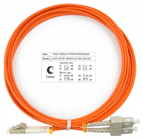 Cabeus FOP-62-LC-SC-3m Шнур оптический duplex LC-SC 62,5/125 mm 3м LSZH