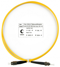 Cabeus FOP(s)-9-FC-ST-1m Шнур оптический simplex FC-ST 9/125 sm 1м LSZH