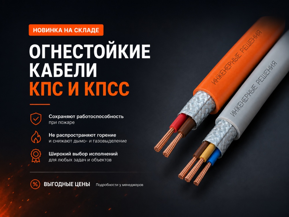 Огнестойкие кабели КПС и КПСС производства ООО «Инженерные решения» поступили на склад