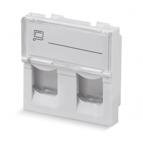 Cabeus FP-L-45-2M Вставка 45x45 (Mosaic) для 2 модулей формата Keystone Jack (арт.078610)