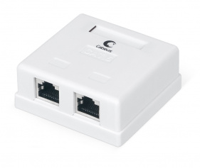 Cabeus WS-8P8C-Cat.6-SH-2 Розетка компьютерная RJ-45(8P8C), категория 6, экранированная, двойная, внешняя, Dual IDC