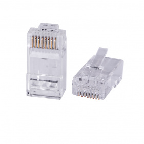 Cabeus 8P8C-C6-FC Коннектор RJ-45 быстрой установки под витую пару, категория 6 , универсальный (для одножильного и многожильного кабеля) для проводни