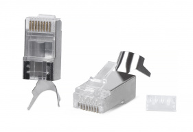 Cabeus 8P8C-SH-C6(1.35)-TWP Коннектор RJ-45(8P8C) под витую пару, категория 6, экранированный, универсальный (для одножильного и многожильного кабеля)