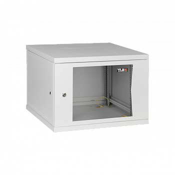 TWI-156045-R-G-GY Настенный разборный шкаф NIKOMAX 19", 15U, стеклянная дверь, Ш600хВ703хГ450мм,  серый